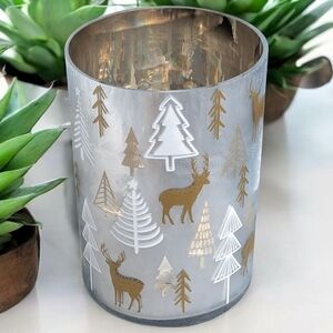 Yankee Candle Winter Gold Flickering Glass Holder (EUC)